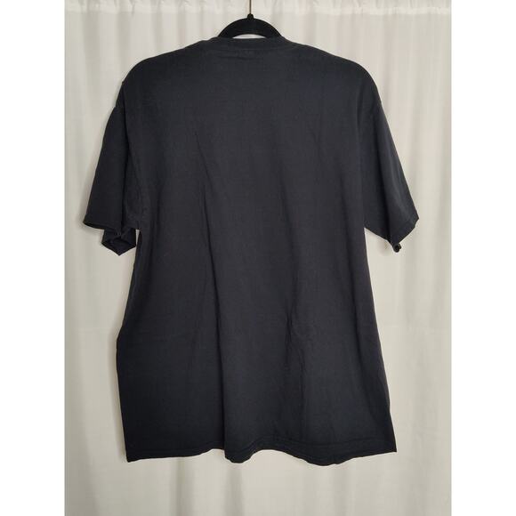 Holiday Merry Christmas Buffalo Plaid Yule Tree Script Black T-Shirt Unisex XL - Picture 3 of 8